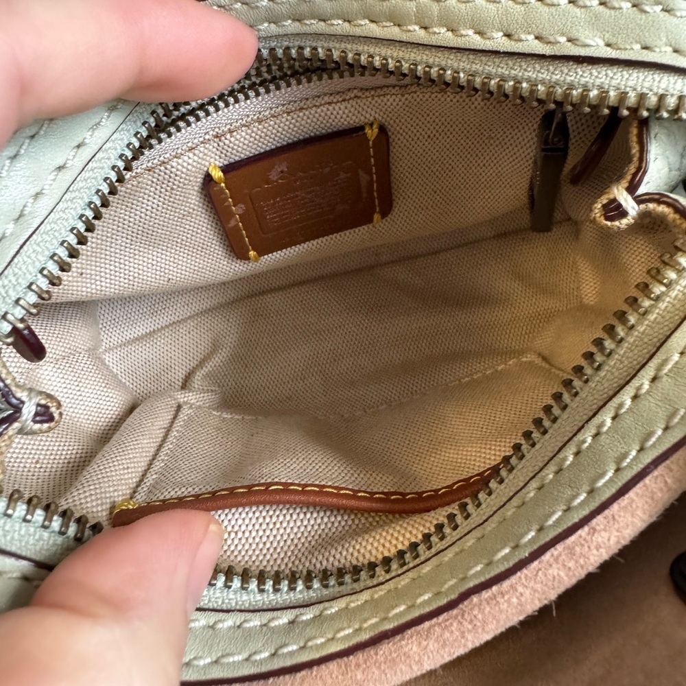 Coach Rogue 17 Bag 1941 With Floral Bow Print Light Green‎ Pink Mini Crossbody - Picture 10 of 15